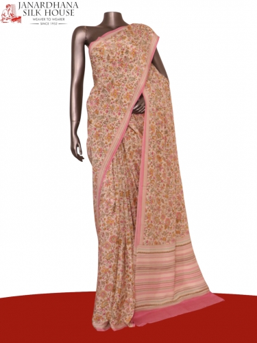 Floral  Pure Crepe Silk Saree